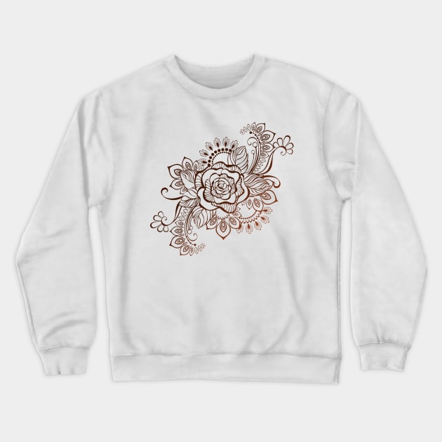 Rose Painted with Henna Crewneck Sweatshirt by Blackmoon9